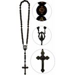 TERÇO PESCOÇO 7MM PRETO NOSSA SENHORA APARECIDA