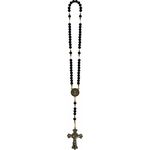 Terço São Bento Preto 10cm Cruz Grande