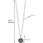 CORRENTE AÇO INOX COM MEDALHA SÃO BENTO