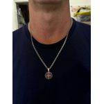 CORRENTE AÇO INOX COM MEDALHA SÃO BENTO