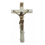 CRUCIFIXO RESINA COM CRISTO METAL 28 CM