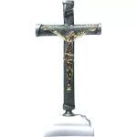 CRUCIFIXO METAL 12 CM COM BASE RESINA