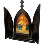 Capela Oratório Mãe Rainha Madeira Original Com Porta 25cm