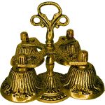 Carrilhão 4 Sinos Metal Dourado Envelhecido
