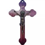 CRUCIFIXO PAREDE MDF COM CRISTO METAL 27CM