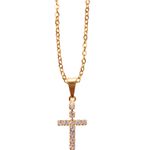 CORRENTE F OURO COM CRUCIFISO STRASS CF07