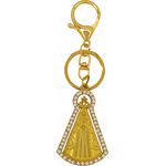 Chaveiro Nossa Senhora Aparecida Dourado Com Strass