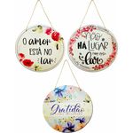 Enfeite Porta Parede Mdf Redondo Com Mensagens