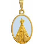 Pingente Medalha Nossa Senhora Aparecida Resinada 2,5x1,5cm
