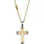 Corrente Colar Gargantilha Aço Inox Dourada Cruz Jesus Cristo 316l