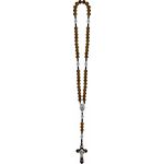 Terço Madeira Nossa Senhora Aparecida Com Medalha Pai Nosso 8mm