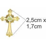 Broche Botton Cruz Dourada