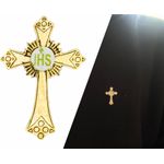 Broche Botton Cruz Dourada
