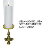 KIT CASTIÇAL CANDELABRO ALTO OURO VELHO 21x12 CM COM DONZELA 24X9CM (VELA NÃO INCLUSA)