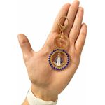 Chaveiro Nossa Senhora Aparecida Redondo Strass Azul