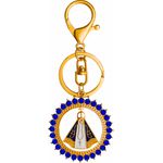 Chaveiro Nossa Senhora Aparecida Redondo Strass Azul
