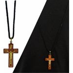 Cordão Cruz Madeira Rogai Por Nós