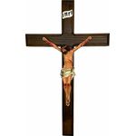 Cruz Crucifixo Parede Madeira Com Jesus Cristo Resina 30cm