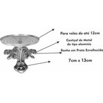 Candelabro Castiçal 7 Dias Baixo 7x13 Cm Prata Envelhecido