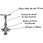 Candelabro Castiçal 7 Dias Alto Prata Envelhecida 21x12 Cm