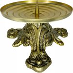 Castiçal Candelabro Baixo 7x13 Cm Ouro Velho