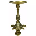 Conjunto Crucifixo Metal De Altar 37,5 Cm e 2 Castiçal Alto 21x12cm