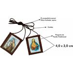 Escapulário Nossa Senhora Do Carmo De Tecido Original Grande 3 x 3,8 Cm