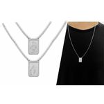 Escapulário Nossa Senhora Do Carmo Aço Inox Com Caixa