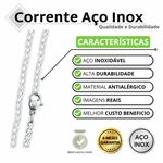Corrente Aço Inox Fina Barata 60cm