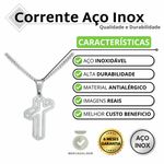 Corrente Com Crucifixo Aço Inox Tridimensional