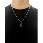 Corrente Com Crucifixo Aço Inox Tridimensional