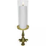 Kit Castiçal Candelabro Alto Ouro Velho 21x12 Cm Com Donzela 24x9cm (vela Não Inclusa)