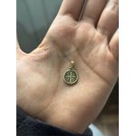 Pingente Medalha São Bento Ouro Velho Pequena 14 Mm