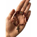 Terço Pulso Pulseira Madeira São Bento Com Aplique (p104)