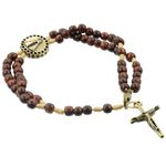 Rosário Terço Pulso Pulseira Madeira Nossa Senhora Aparecida Metal (p73-04)