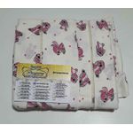 Lençol Malha Casal Padrão Estampado Stitch Rosa com fundo marfim e 2 fronhas 