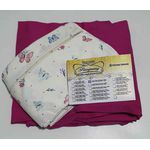 Lençol Malha Casal Padrão Liso Pink com Fronhas estampadas borboletas e 2 fronhas