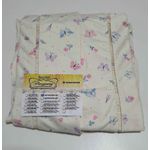 Lençol Malha Casal Padrão Estampado Borboleta com fundo Marfim e 2 fronhas Copia