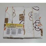 Lençol Malha Casal Padrão Estampado Geometrico Bege Amarelo com fundo Marfim e 2 fronhas 