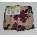 Lençol Malha Casal Padrão Estampado Florido Rosas Vermelhas com fundo Areia e 2 fronhas 