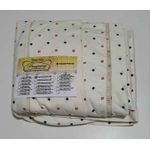 Lençol Malha Casal Padrão Estampado quadriculado Azul Vermelho com fundo marfim e 2 fronhas 