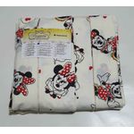 Lençol Malha Casal Padrão Estampado Minie com fundo Marfim elastico com 2 Fronhas Copia