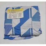 Lençol Malha Casal Padrão Estampado Geometrico Azul com fundo branco