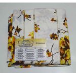 Lençol Malha Casal Padrão Estampado Florido Amarelo com fundo marfim