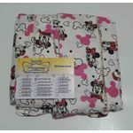 Lençol Malha Casal Padrão Estampado Minie com fundo marfim