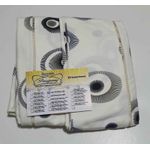 Lençol Malha Casal Padrão Estampado Geométrico Preto com fundo marfim