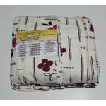 Lençol Malha Queen Estampado Florido Bordo com fundo Marfim