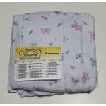 Lençol Malha Queen Estampado Borboletas Coloridas com fundo branco e 2 fronhas 