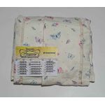 Lençol Malha Queen Estampado Borboletas Coloridas com fundo marfim e 2 fronhas