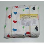 Lençol Malha Super King Estampado Coração Colorido fundo Marfim com 2 fronhas 